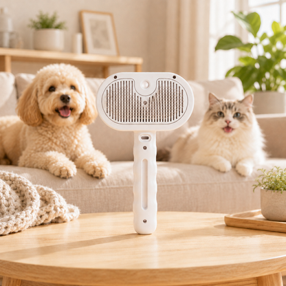 Raskely Steam Grooming Brush – Nano Steam Spray for Cats & Dogs