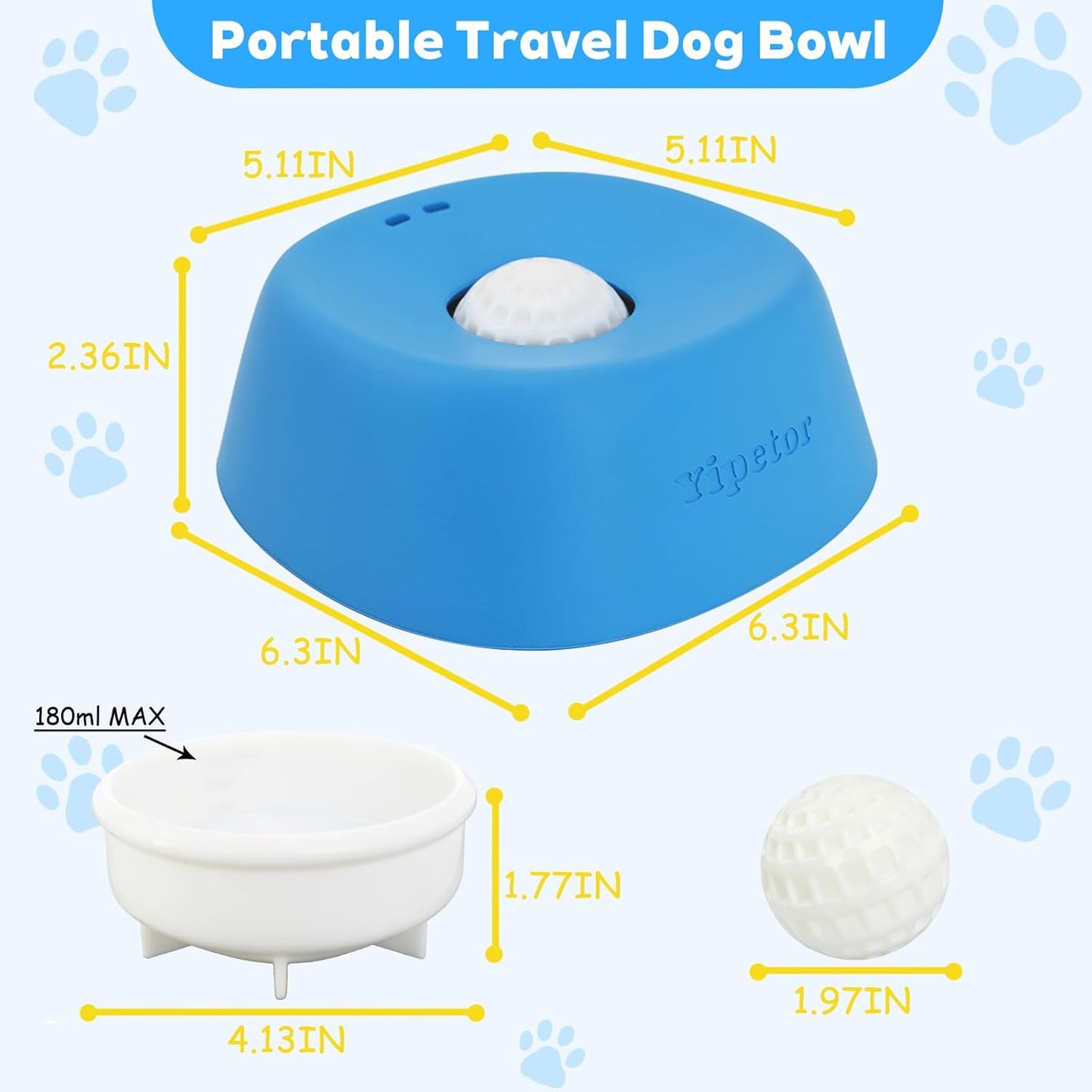 Anti-Slip Slow Feeder Dog Bowl for Liquids, Bone Broth and Yogurt Lick Toy for Dogs of All Breeds, Ideal for Dietary Supplements and Post-Operative Nutrition