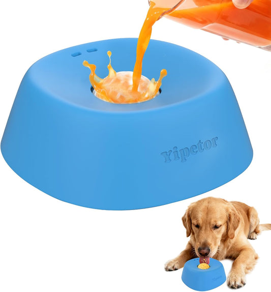 Anti-Slip Slow Feeder Dog Bowl for Liquids, Bone Broth and Yogurt Lick Toy for Dogs of All Breeds, Ideal for Dietary Supplements and Post-Operative Nutrition