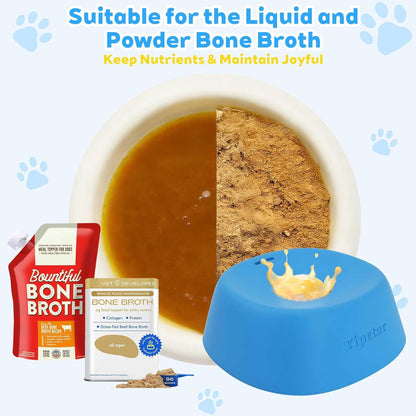 Anti-Slip Slow Feeder Dog Bowl for Liquids, Bone Broth and Yogurt Lick Toy for Dogs of All Breeds, Ideal for Dietary Supplements and Post-Operative Nutrition