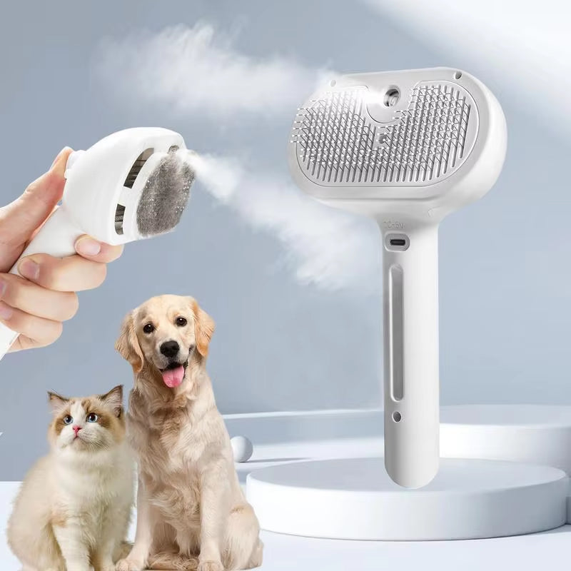 Dog Comb Pet Steam Massage Brush Safe round Head Soft Teeth Spray Hair Removal Comb for Dog Universal for Cats Dogs Accessories